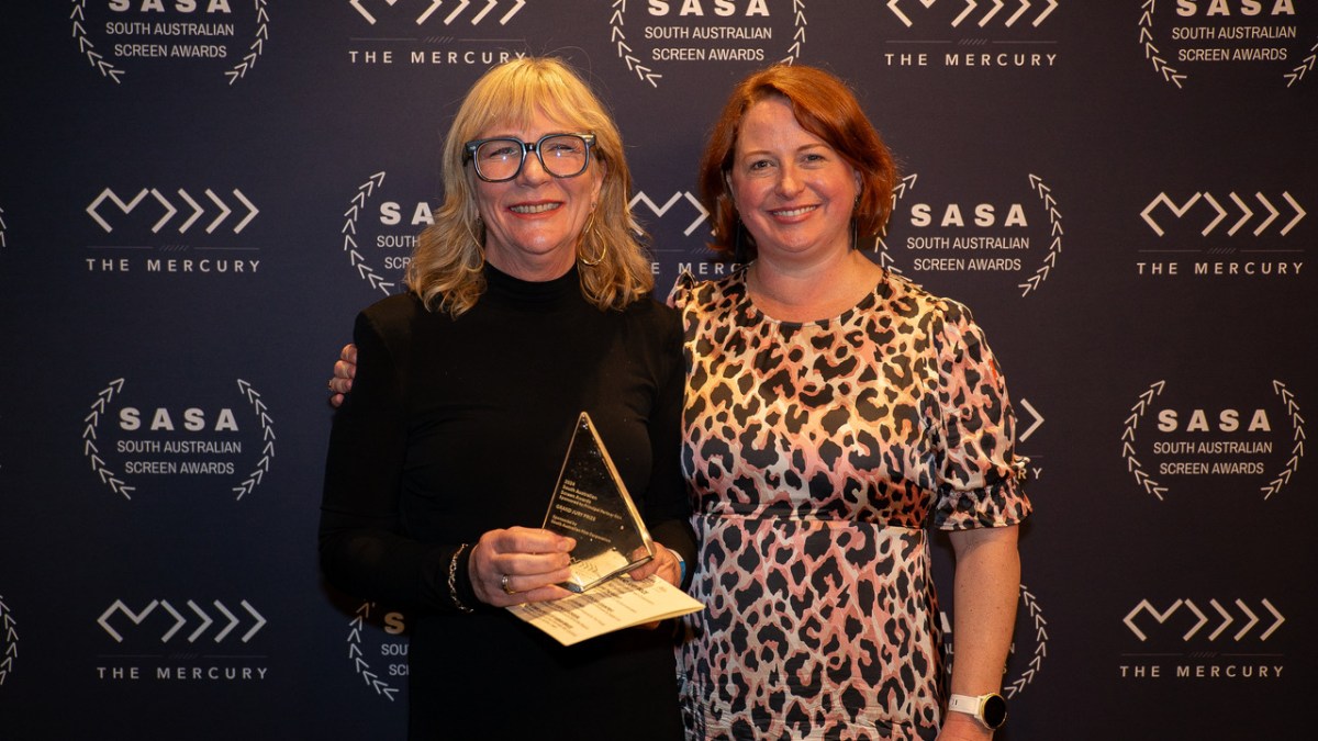 Grand Jury Prize Recipient Lisa Scott For Blame The Rabbit, With Ceo Of Safc Kate Croser. Image Supplied.