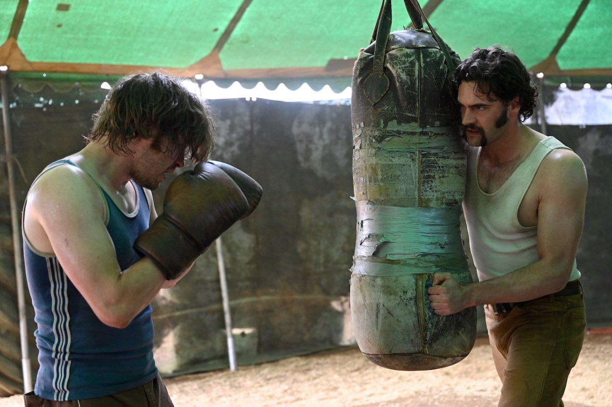 Billy Howle as Kid Snow with Tom Bateman as Rory, Kid Snow. Image: David Dare Parker.