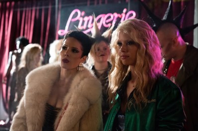 Halsey as Tabby Martin and Mia Goth as Maxine Minx in MaXXXine. Image: A24/Universal Pictures