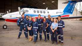 RFDS Season 3 cast members with plane.