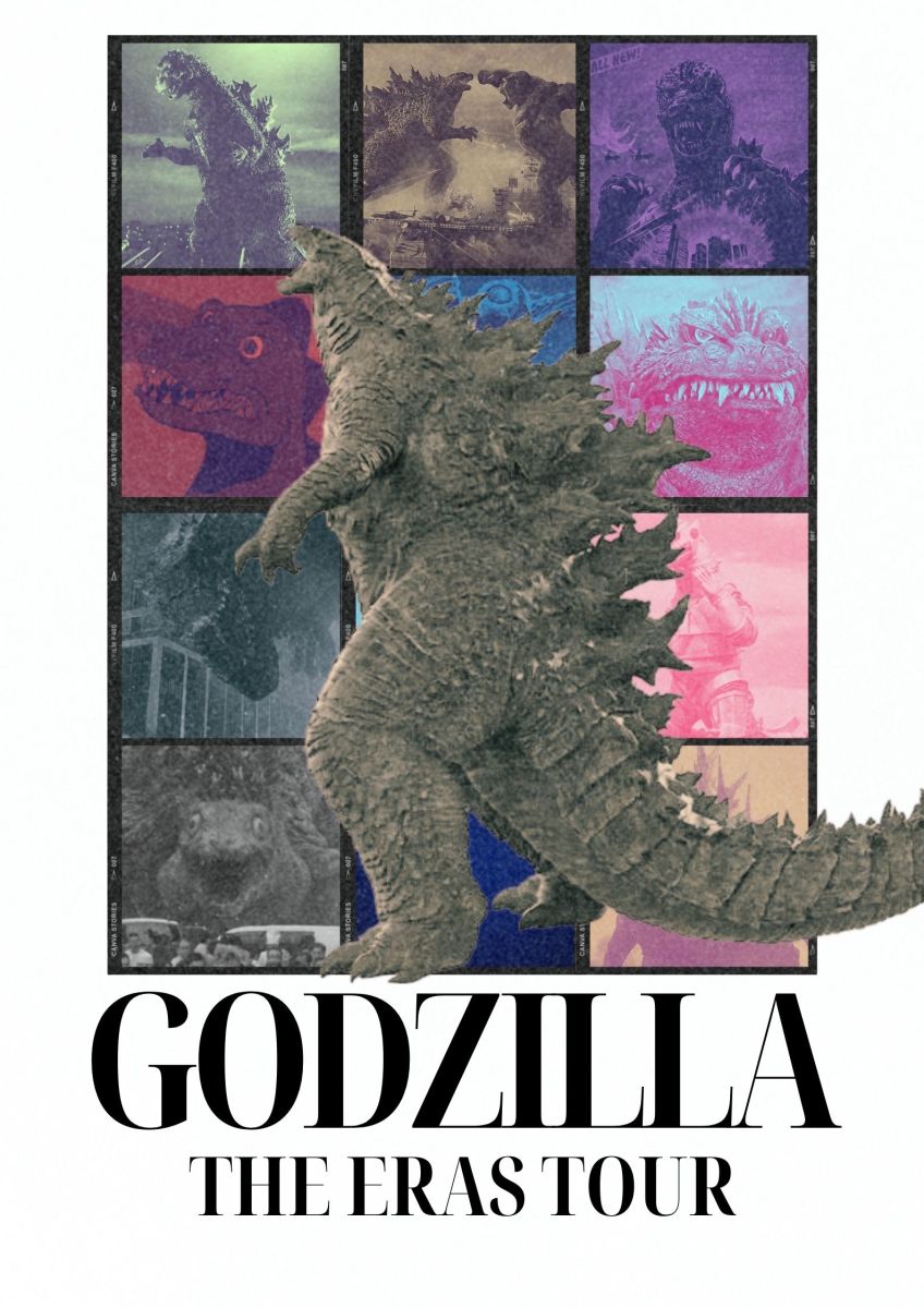 Godzilla Composite Image By Silvi Vann-Wall In Canva. Image Credits: Toho, Tristar, Hanna-Barbera.