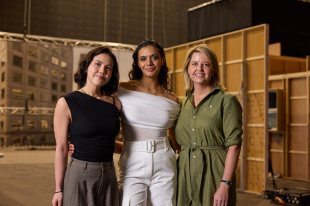 Saccharine director Natalie Erika James, Madeleine Madden and Caroline Pitcher. Image: Narelle Portanier