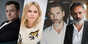 Taron Egerton, Charlize Theron, Eric Bana and Baltasar Kormákur. Images supplied