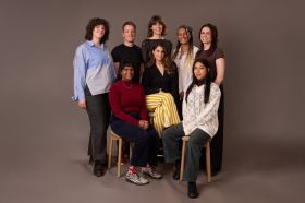 L-to-R top row: Greta Nash, Matthew Bon, Penny Greenhalgh, Gemma Bird-Matheson, Molly Daniels. L-to-R bottom row: Hannah Samuel, Serah Nathan, Diana Vu. Photo by Sarah Chavdaroska.